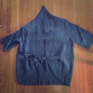 Gray Short Sleeve Cardigan NWOT Large